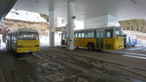 神立高原スキー場内の送迎バス